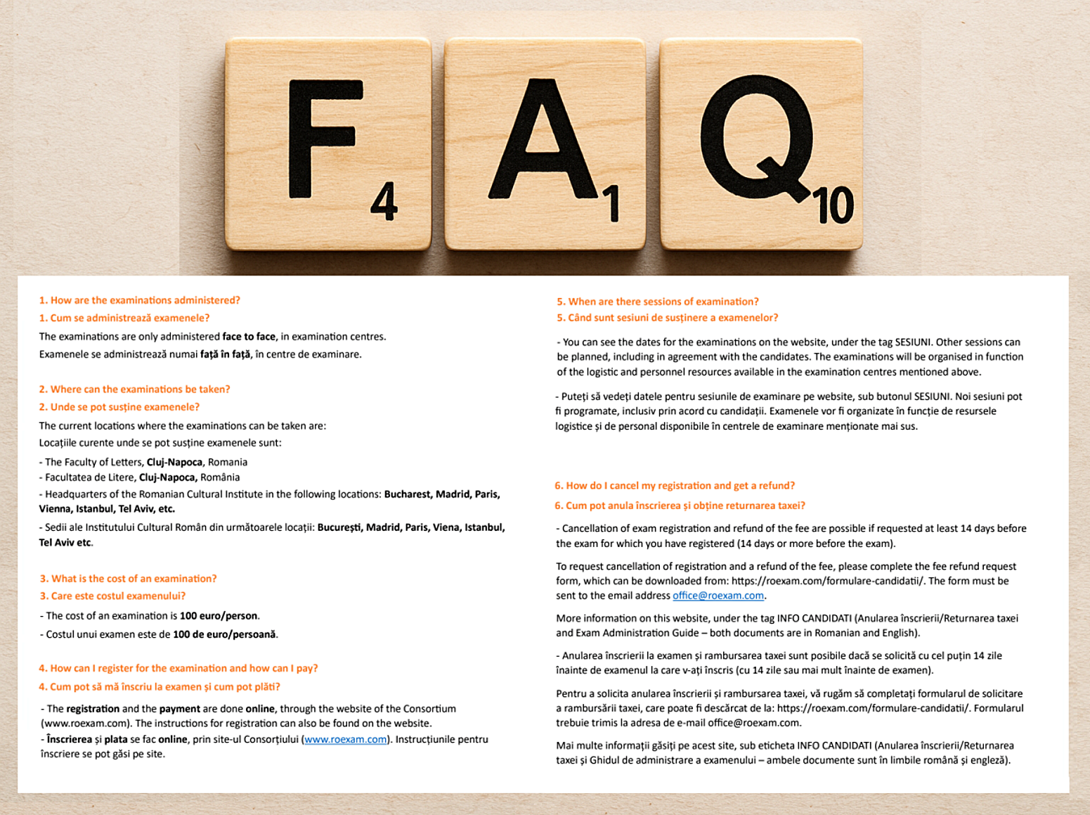 faq roexam